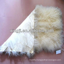 tibet lamb fur plate Mongolian lamb natural white color